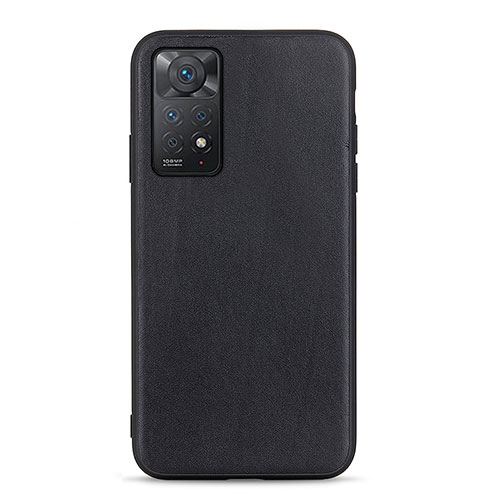 Soft Luxury Leather Snap On Case Cover B01H for Xiaomi Redmi Note 11 Pro 4G Black