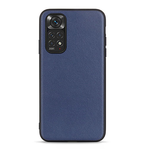 Soft Luxury Leather Snap On Case Cover B01H for Xiaomi Redmi Note 11S 4G Blue