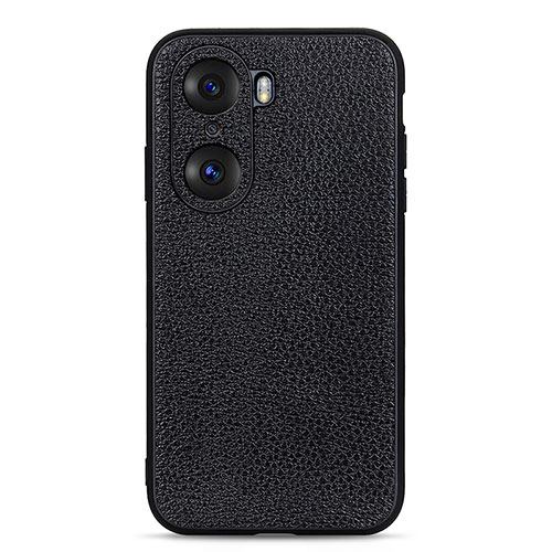 Soft Luxury Leather Snap On Case Cover B02H for Huawei Honor 60 5G Black