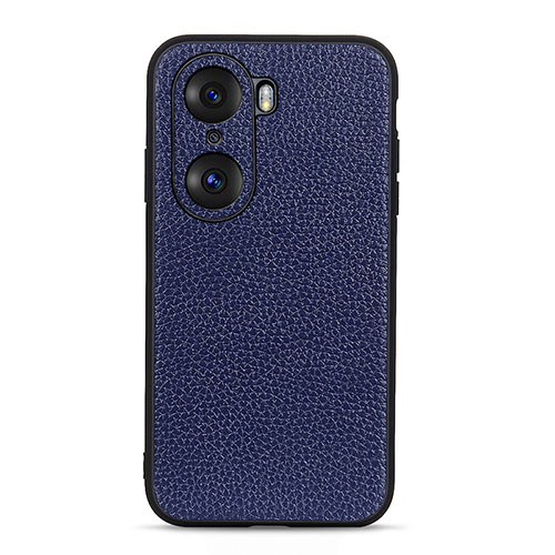 Soft Luxury Leather Snap On Case Cover B02H for Huawei Honor 60 5G Blue