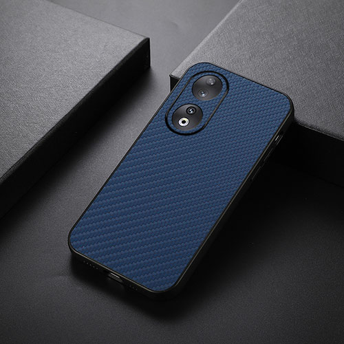 Soft Luxury Leather Snap On Case Cover B02H for Huawei Honor 90 5G Blue