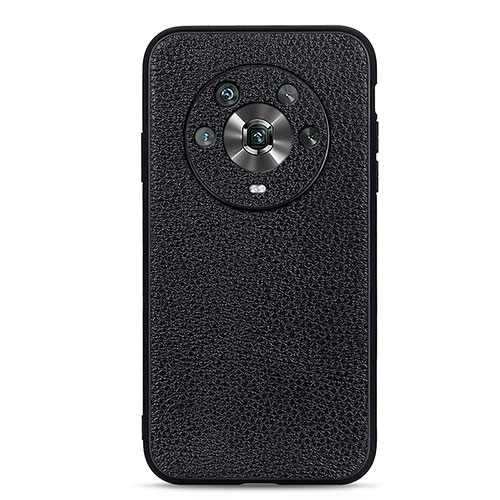 Soft Luxury Leather Snap On Case Cover B02H for Huawei Honor Magic4 5G Black