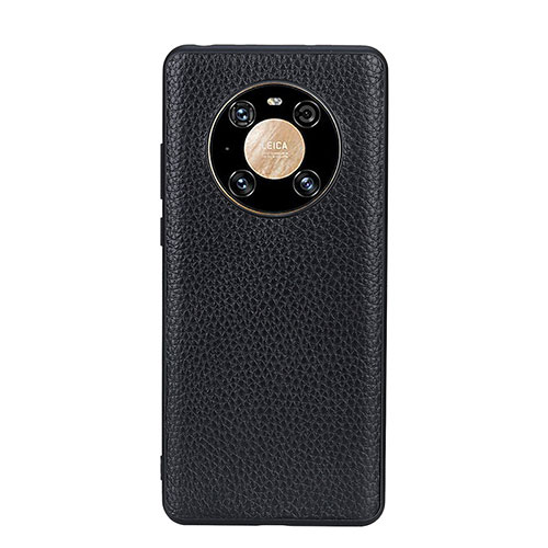 Soft Luxury Leather Snap On Case Cover B02H for Huawei Mate 40 Black