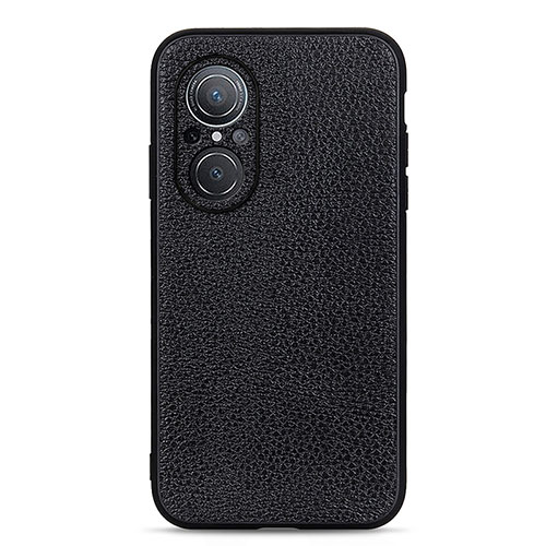 Soft Luxury Leather Snap On Case Cover B02H for Huawei Nova 9 SE Black