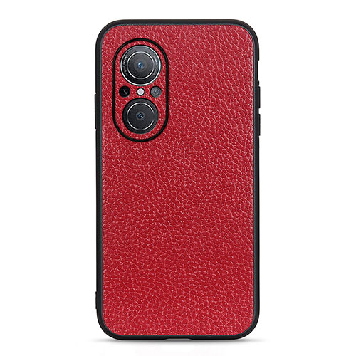 Soft Luxury Leather Snap On Case Cover B02H for Huawei Nova 9 SE Red