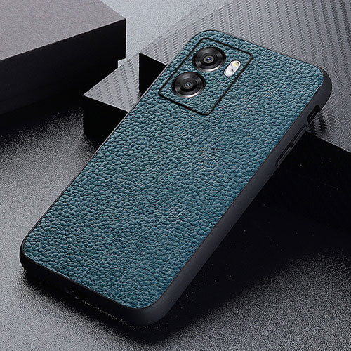 Soft Luxury Leather Snap On Case Cover B02H for Oppo A77 5G Green