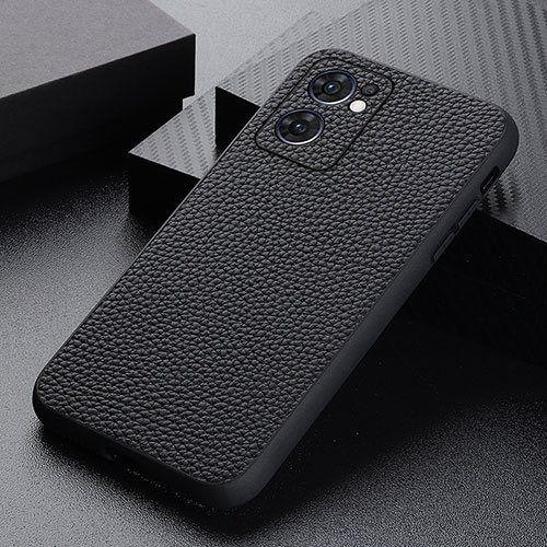 Soft Luxury Leather Snap On Case Cover B02H for Oppo Find X5 Lite 5G Black