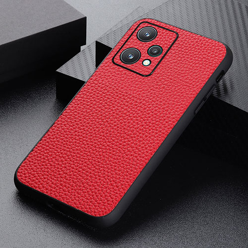 Soft Luxury Leather Snap On Case Cover B02H for Realme 9 5G Red