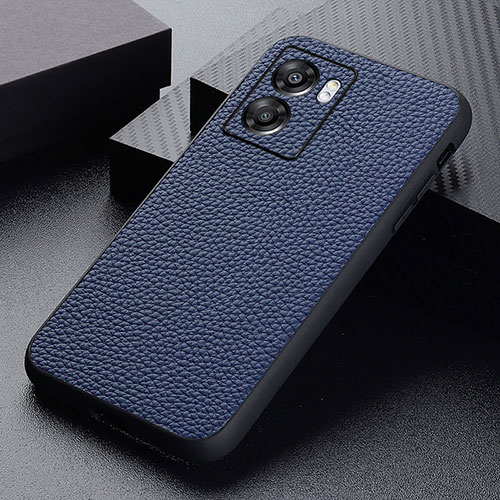 Soft Luxury Leather Snap On Case Cover B02H for Realme V23i 5G Blue