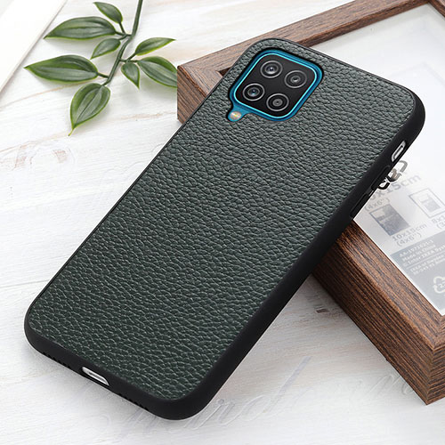 Soft Luxury Leather Snap On Case Cover B02H for Samsung Galaxy A12 5G Green