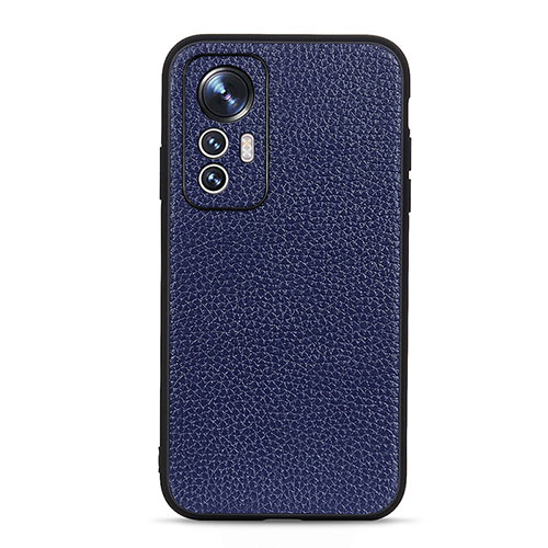 Soft Luxury Leather Snap On Case Cover B02H for Xiaomi Mi 12 Lite 5G Blue