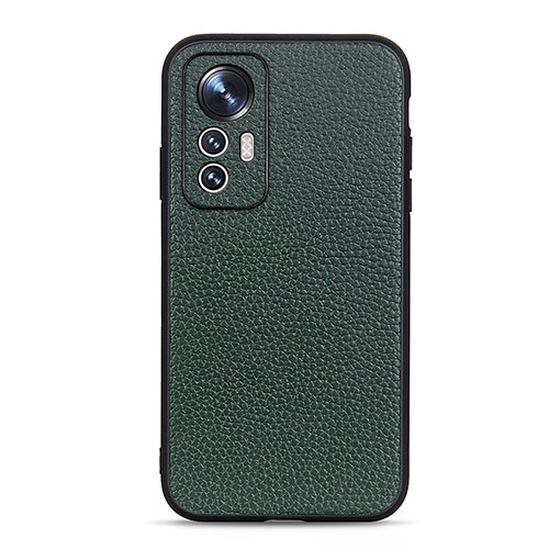 Soft Luxury Leather Snap On Case Cover B02H for Xiaomi Mi 12S 5G Green
