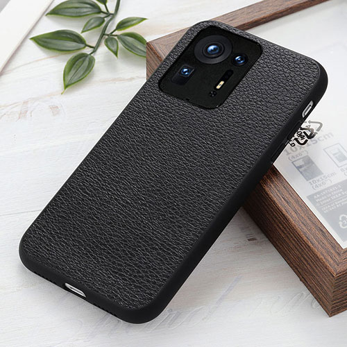 Soft Luxury Leather Snap On Case Cover B02H for Xiaomi Mi Mix 4 5G Black