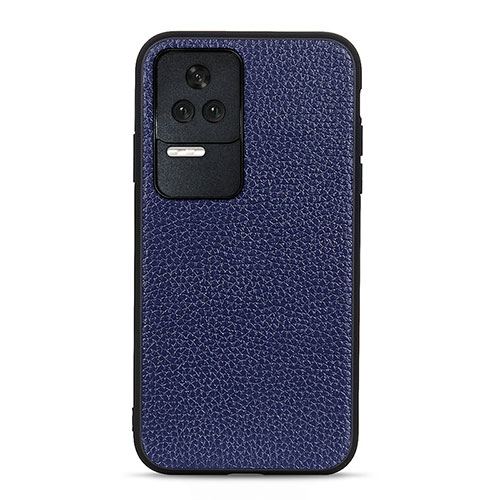 Soft Luxury Leather Snap On Case Cover B02H for Xiaomi Redmi K50 Pro 5G Blue