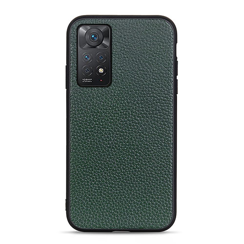 Soft Luxury Leather Snap On Case Cover B02H for Xiaomi Redmi Note 11 Pro 5G Green