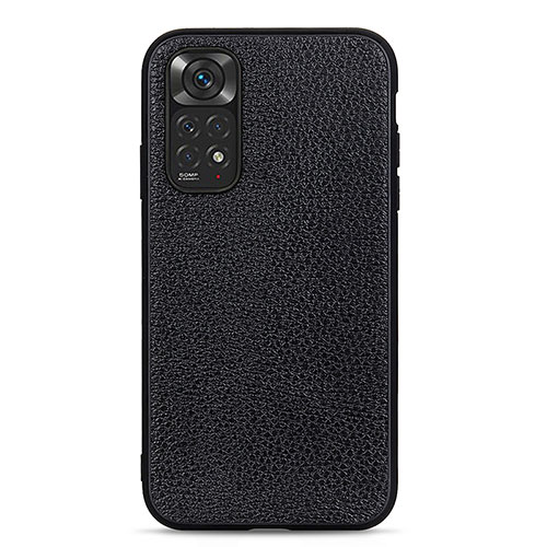 Soft Luxury Leather Snap On Case Cover B02H for Xiaomi Redmi Note 11S 4G Black