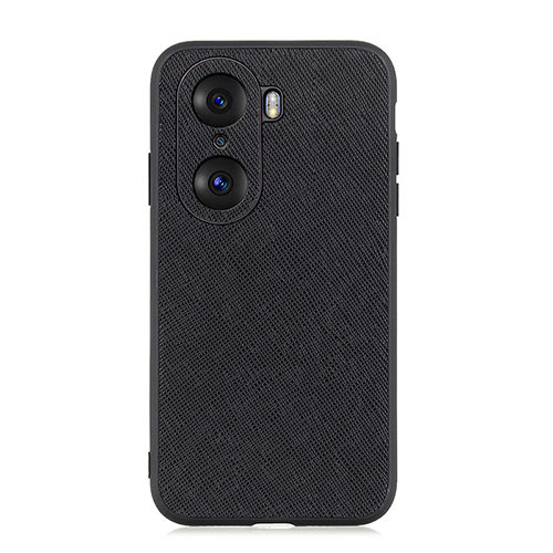 Soft Luxury Leather Snap On Case Cover B03H for Huawei Honor 60 5G Black