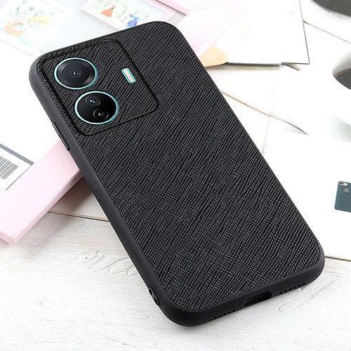 Soft Luxury Leather Snap On Case Cover B03H for Vivo T1 5G Black