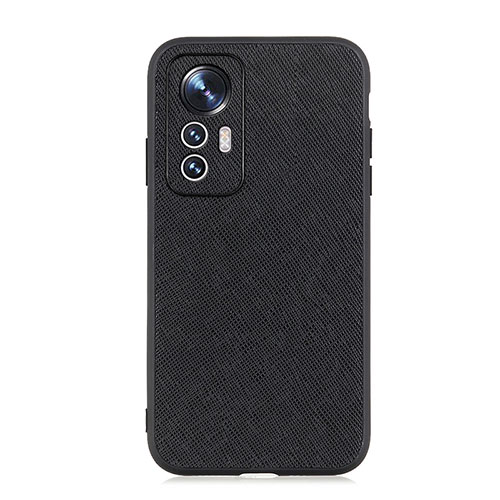 Soft Luxury Leather Snap On Case Cover B03H for Xiaomi Mi 12S 5G Black