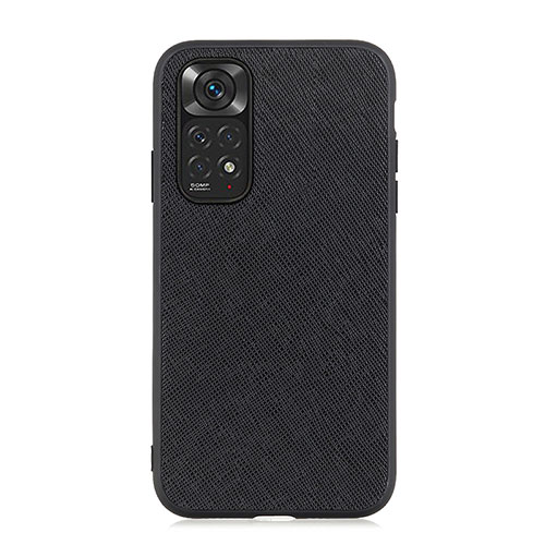 Soft Luxury Leather Snap On Case Cover B03H for Xiaomi Redmi Note 11S 4G Black