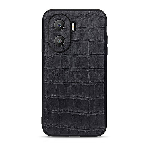 Soft Luxury Leather Snap On Case Cover B04H for Huawei Honor X40i 5G Black