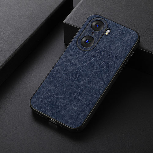 Soft Luxury Leather Snap On Case Cover B05H for Huawei Honor 60 Pro 5G Blue