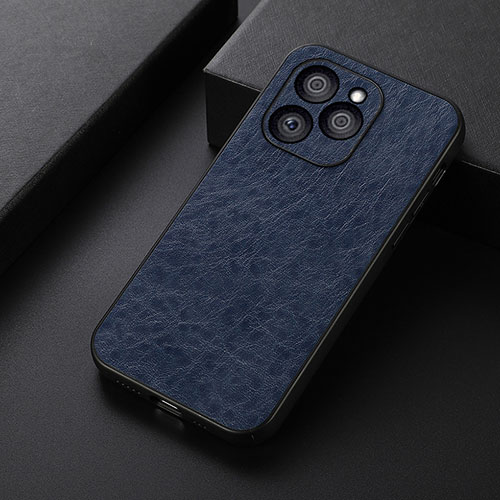 Soft Luxury Leather Snap On Case Cover B05H for Huawei Honor 60 SE 5G Blue