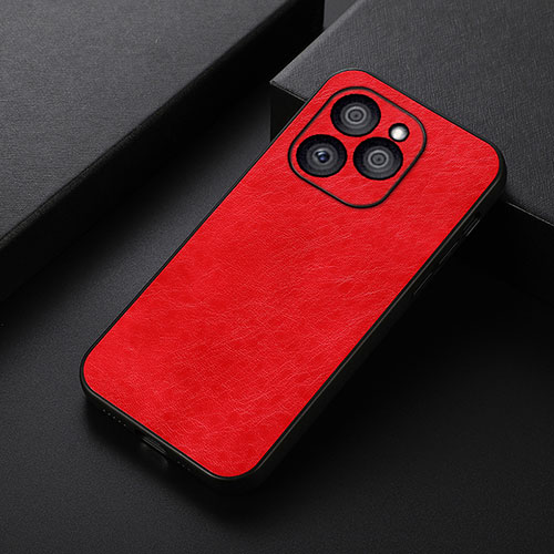 Soft Luxury Leather Snap On Case Cover B05H for Huawei Honor 60 SE 5G Red