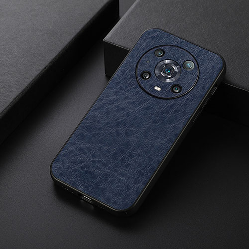 Soft Luxury Leather Snap On Case Cover B05H for Huawei Honor Magic4 Pro 5G Blue