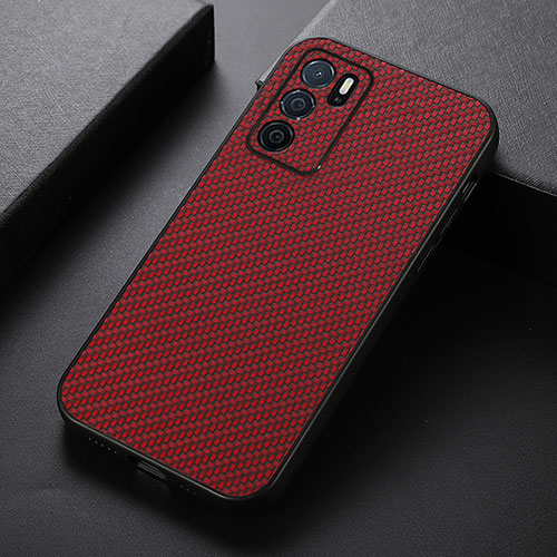 Soft Luxury Leather Snap On Case Cover B05H for Oppo A16 Red