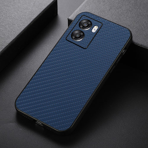 Soft Luxury Leather Snap On Case Cover B05H for Oppo A57 5G Blue