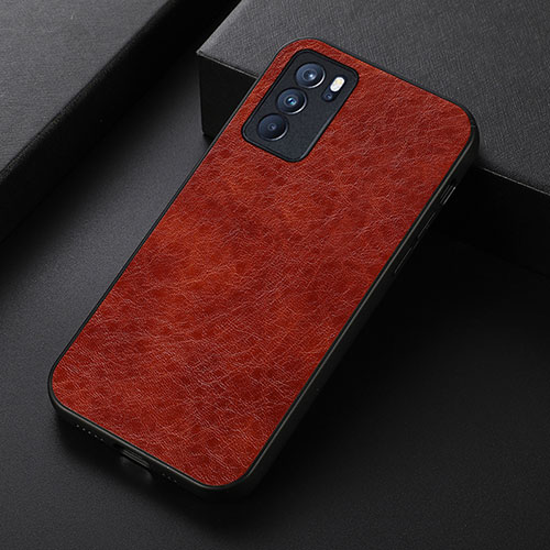 Soft Luxury Leather Snap On Case Cover B05H for Oppo Reno6 Pro 5G India Brown