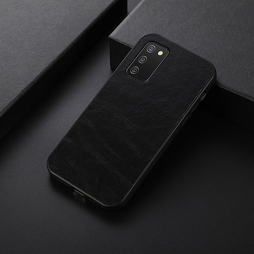 Soft Luxury Leather Snap On Case Cover B05H for Samsung Galaxy A03s Black