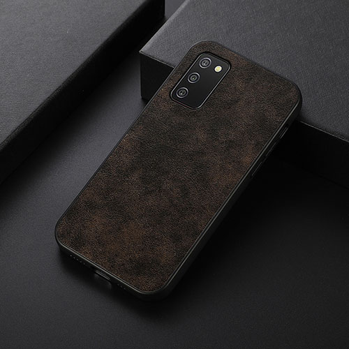 Soft Luxury Leather Snap On Case Cover B05H for Samsung Galaxy A03s Brown