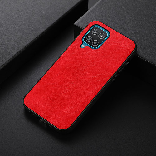 Soft Luxury Leather Snap On Case Cover B05H for Samsung Galaxy A12 Nacho Red