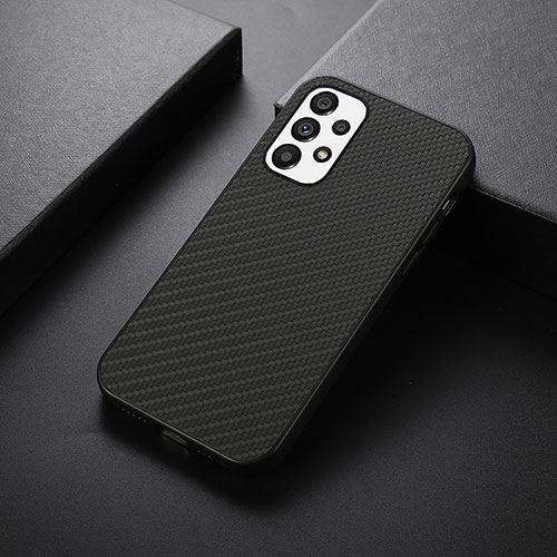 Soft Luxury Leather Snap On Case Cover B05H for Samsung Galaxy A73 5G Black