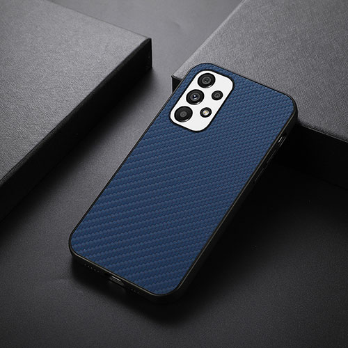 Soft Luxury Leather Snap On Case Cover B05H for Samsung Galaxy A73 5G Blue