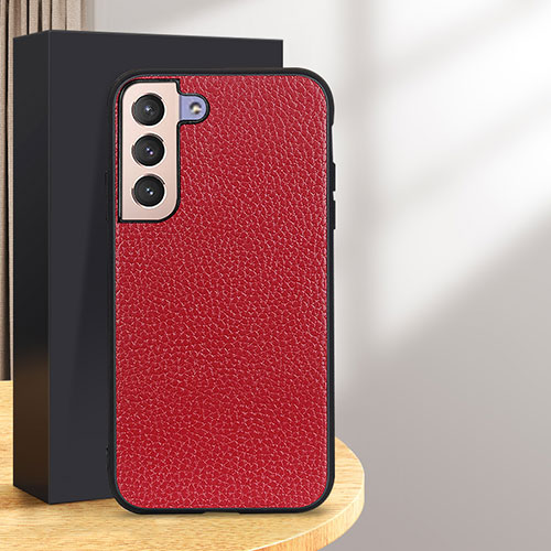 Soft Luxury Leather Snap On Case Cover B05H for Samsung Galaxy S24 5G Red