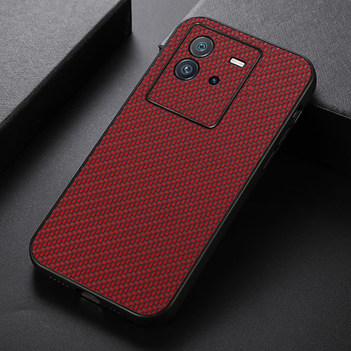 Soft Luxury Leather Snap On Case Cover B05H for Vivo iQOO Neo6 5G Red