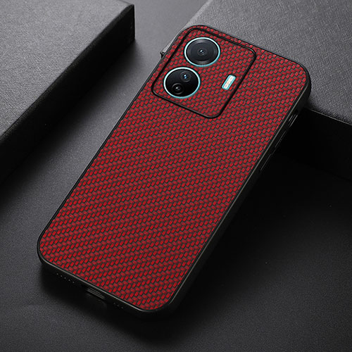 Soft Luxury Leather Snap On Case Cover B05H for Vivo T1 5G Red