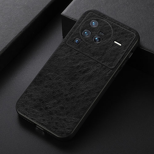 Soft Luxury Leather Snap On Case Cover B05H for Vivo X80 Pro 5G Black