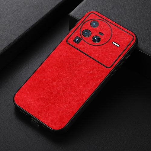 Soft Luxury Leather Snap On Case Cover B05H for Vivo X80 Pro 5G Red