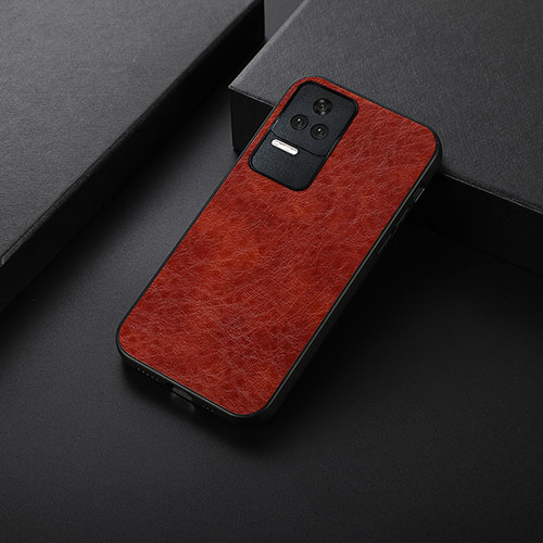 Soft Luxury Leather Snap On Case Cover B05H for Xiaomi Redmi K40S 5G Brown