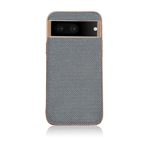 Soft Luxury Leather Snap On Case Cover B06H for Google Pixel 6a 5G Gray