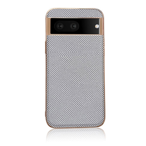 Soft Luxury Leather Snap On Case Cover B06H for Google Pixel 6a 5G Silver