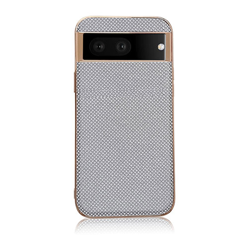 Soft Luxury Leather Snap On Case Cover B06H for Google Pixel 7 5G Silver