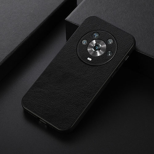 Soft Luxury Leather Snap On Case Cover B06H for Huawei Honor Magic4 5G Black