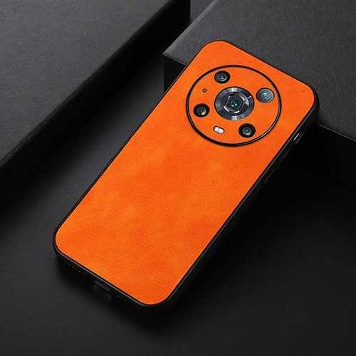 Soft Luxury Leather Snap On Case Cover B06H for Huawei Honor Magic4 Pro 5G Orange