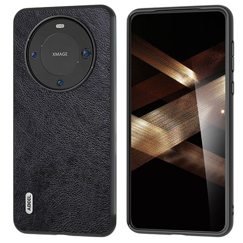 Soft Luxury Leather Snap On Case Cover B06H for Huawei Mate 60 Black