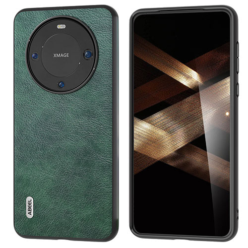 Soft Luxury Leather Snap On Case Cover B06H for Huawei Mate 60 Green